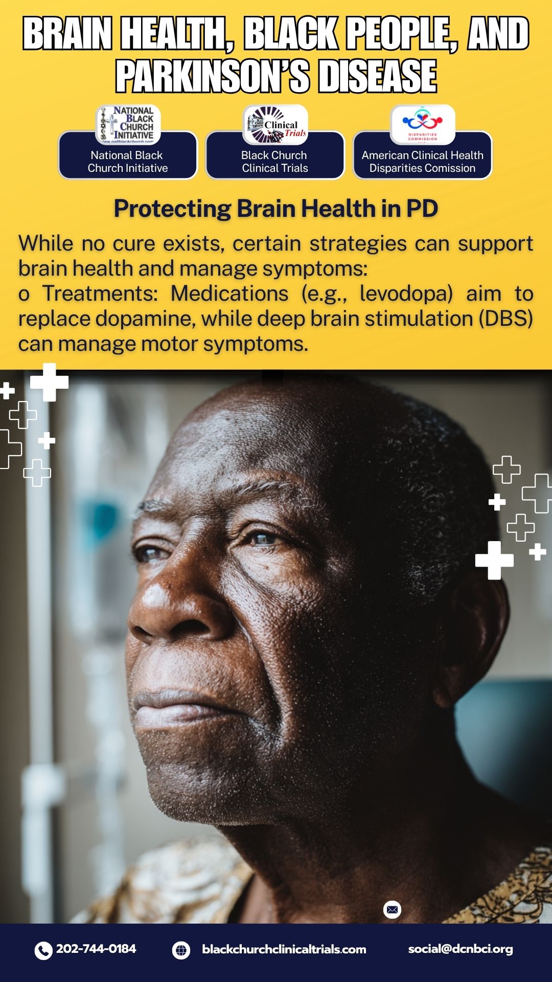 African Americans and Parkinson's Disease - Currently, about one million people in the U.S. have Parkinson's Disease (PD). The prevalence of PD in the Black and African American community is not exactly known. This is partly due to the limited inclusion of Black and African American people in research studies. Approximately 6% of all PD clinical trial participants are 'non-White'