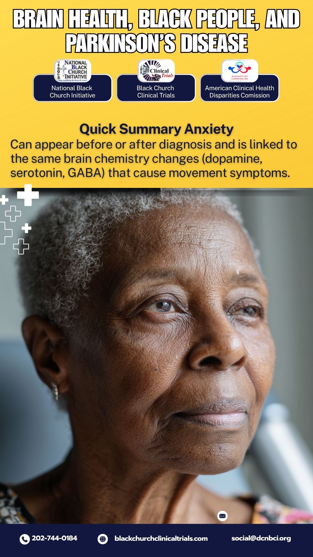 Anxiety can appear before or after diagnosis and is linked to the same brain chemistry changes (Dopamine, serotonin, GABA that cause movement symptoms)
