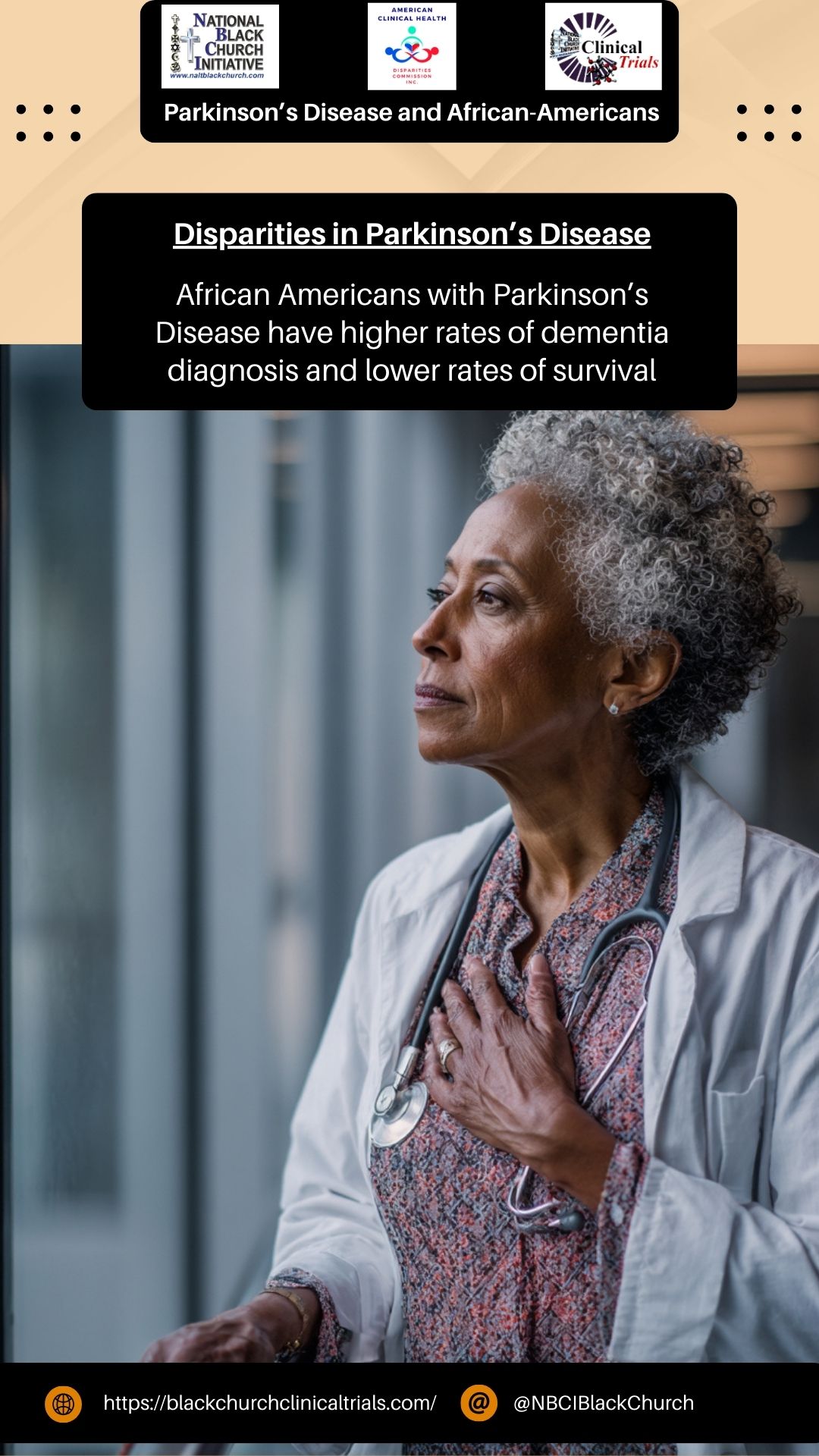 Disparities in Parkinson's Disease -  African Americans with Parkinson's Disease have higher rates of dementia diagnosis and lower rates of survival